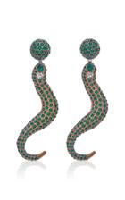 Moda Operandi Markarian Faustina 18k Gold Plated Pave Snake Earrings