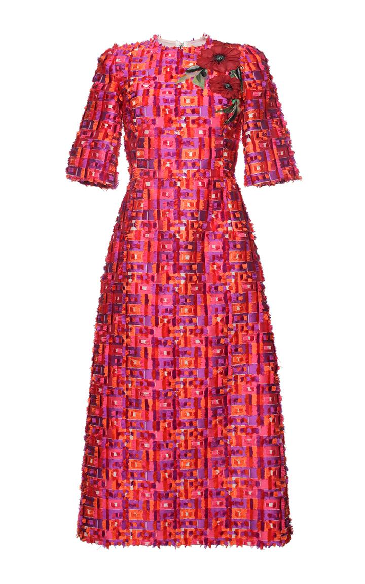 Dolce & Gabbana Geometric Fil Coup Short Sleeve Sheath Dress