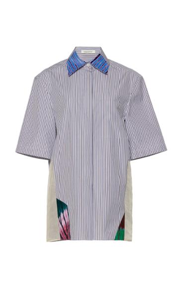Boontheshop Collection Striped Tie-dye Patchwork-effect Cotton Shirt