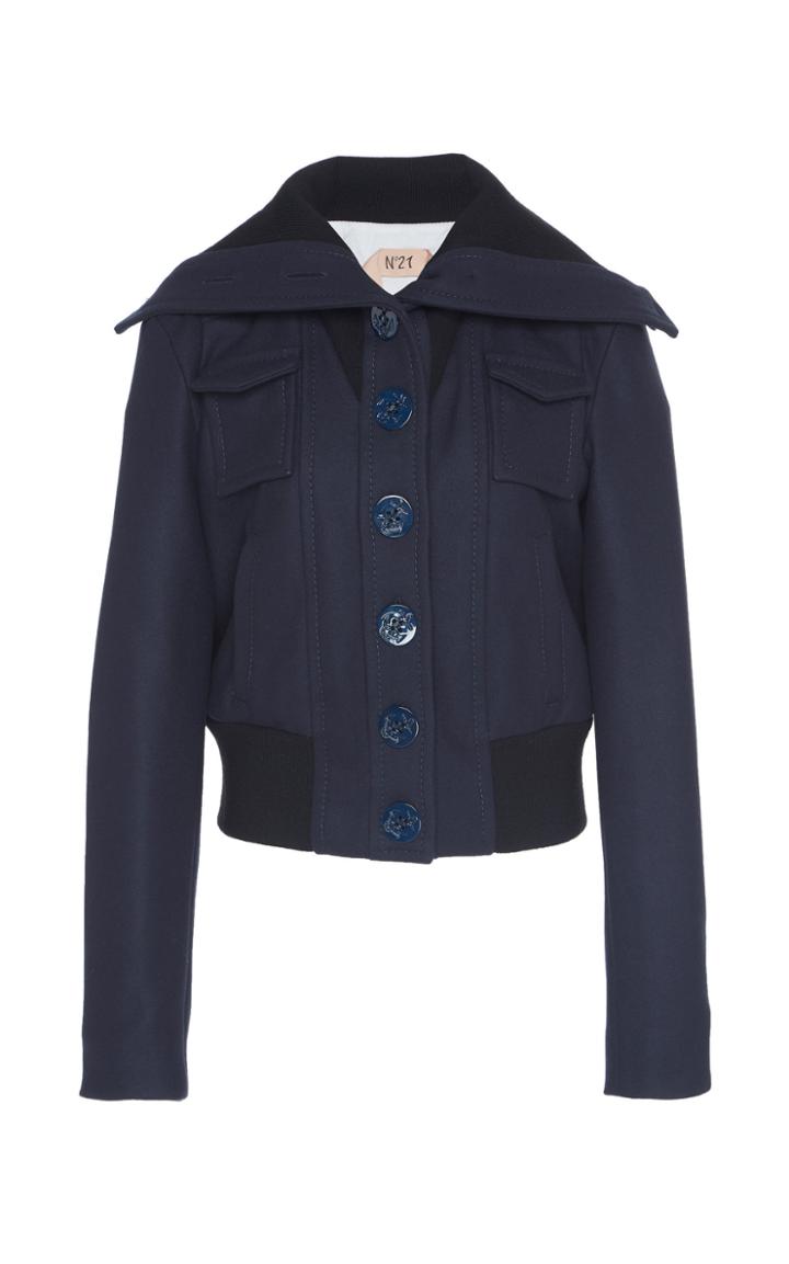 N 21 N&deg;21 Lorraine Drape Collar Wool Jacket