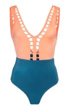 Oye Swimwear Ela Cutout Contrast Swimsuit