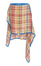 Moda Operandi Monse Plaid Linen-blend Skirt Size: 0