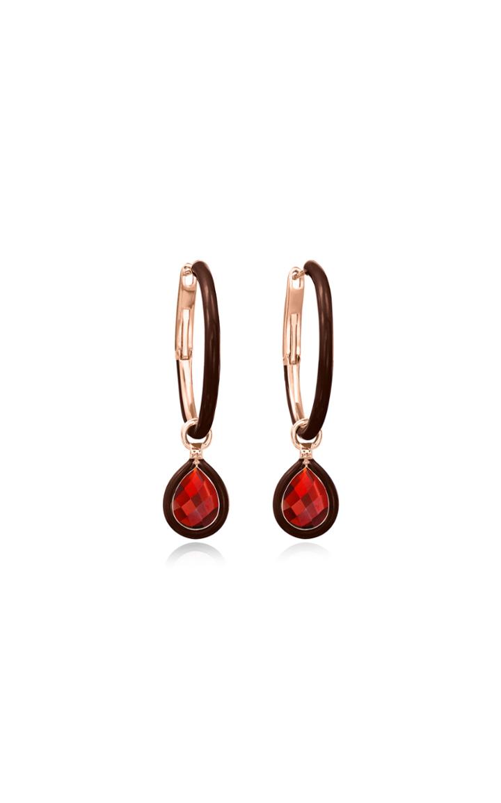 Moda Operandi Nina Runsdorf The Artist Garnet And Chocolate Brown Enamel Small Hoops