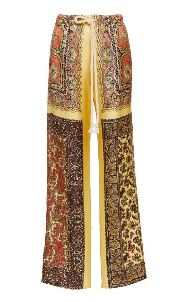 Etro Printed Silk High-rise Straight-leg Pants