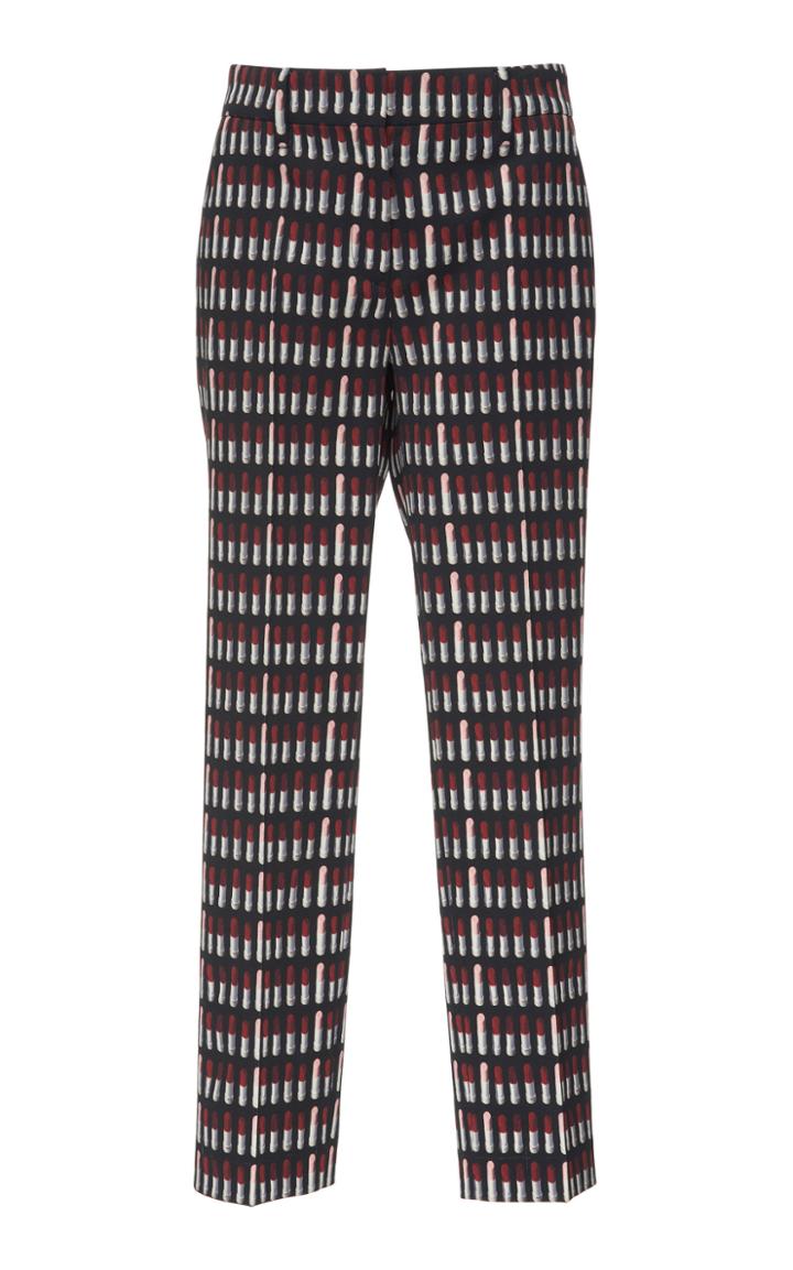 Prada Printed Twill Slim-leg Pants