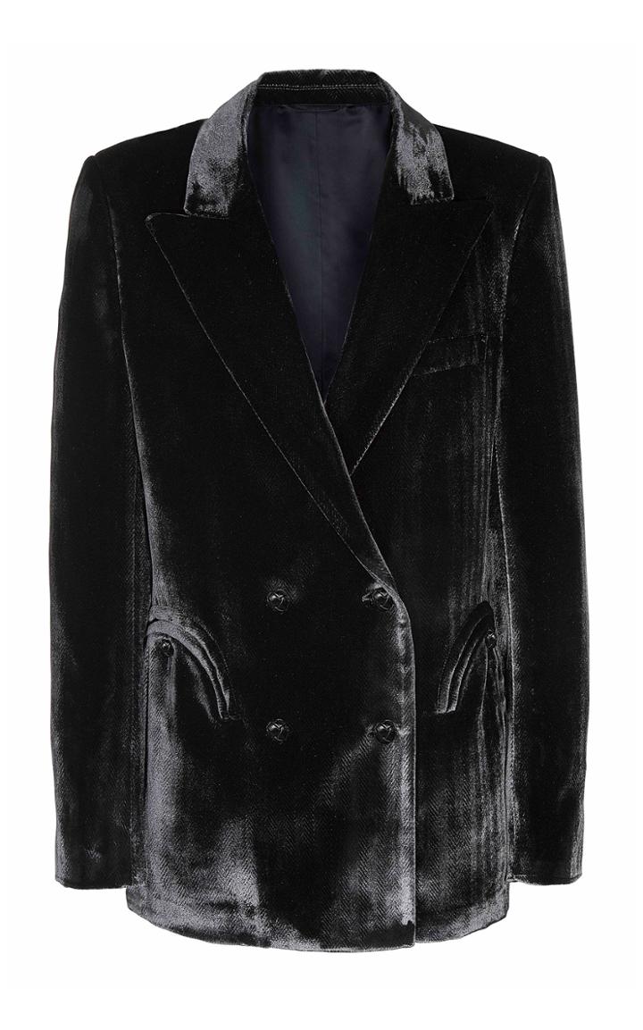 Moda Operandi Blaz Milano Etoile Everynight Cotton Velvet Double-breasted Blazer