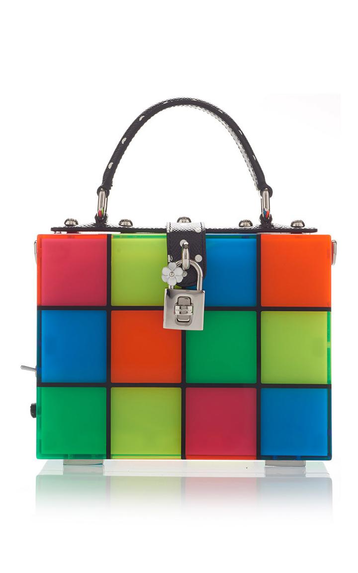 Dolce & Gabbana Multicolor Squares Top Handle Bag