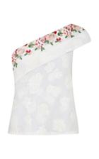 Razan Alazzouni Embellished Voile Asymmetric Top