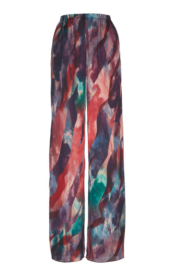 Sandra Mansour Zbre Satin Printed Pant