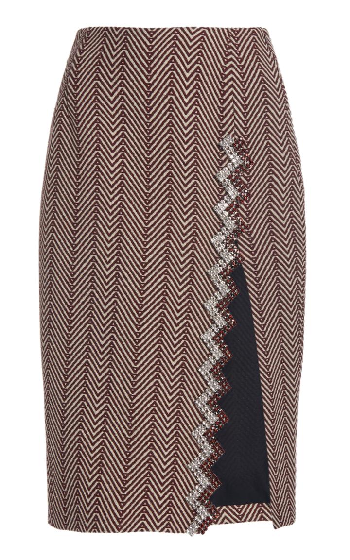 Moda Operandi Area Pinstriped Logo Skirt