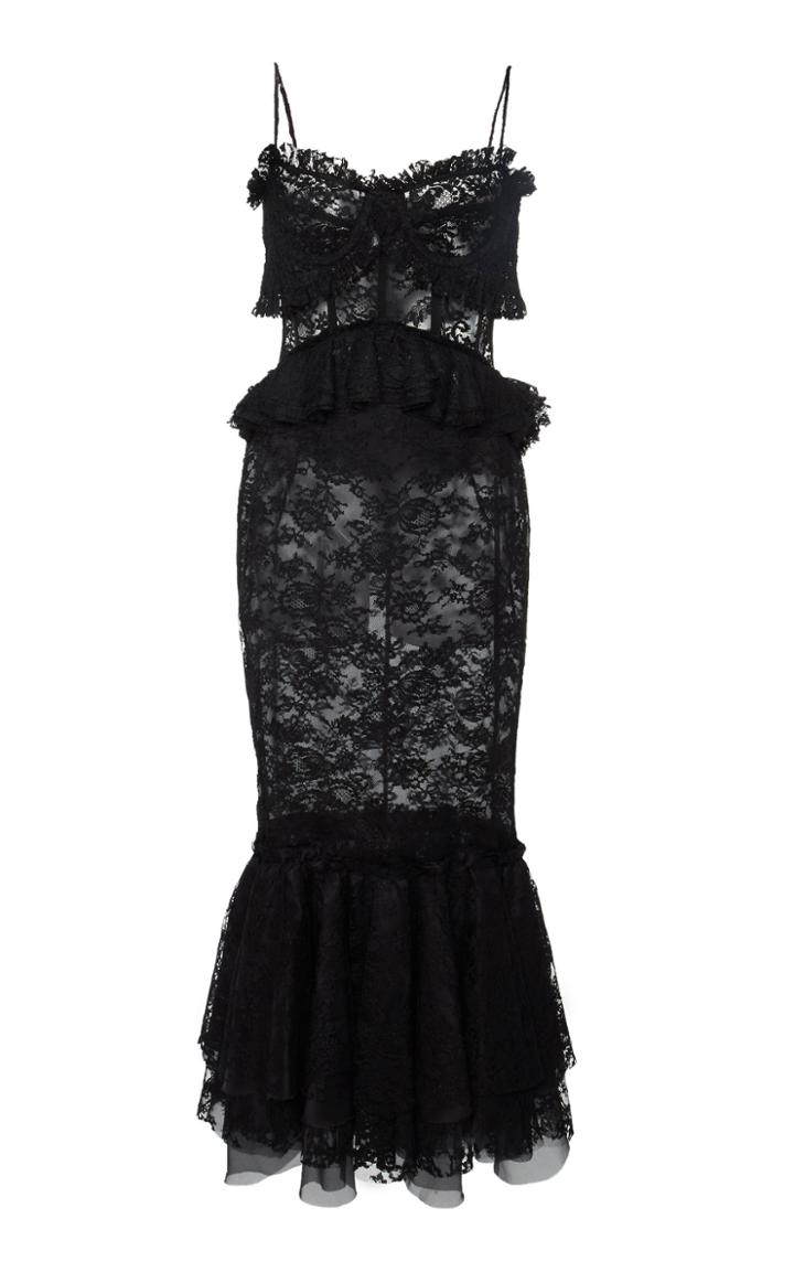 Brock Collection Ophelie Lace Midi Dress