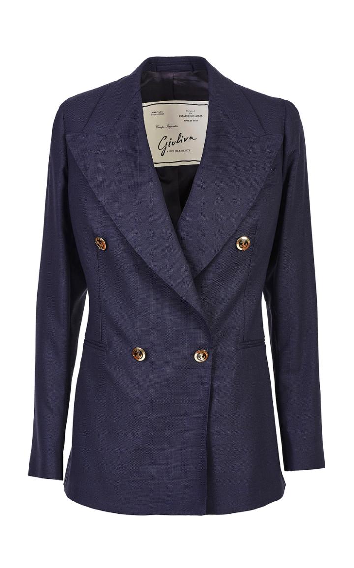 Giuliva Heritage Collection Double-breasted Wool Blazer