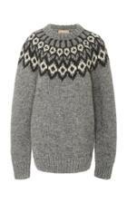 Michael Kors Collection Handknit Fair Isle Crewneck Sweater