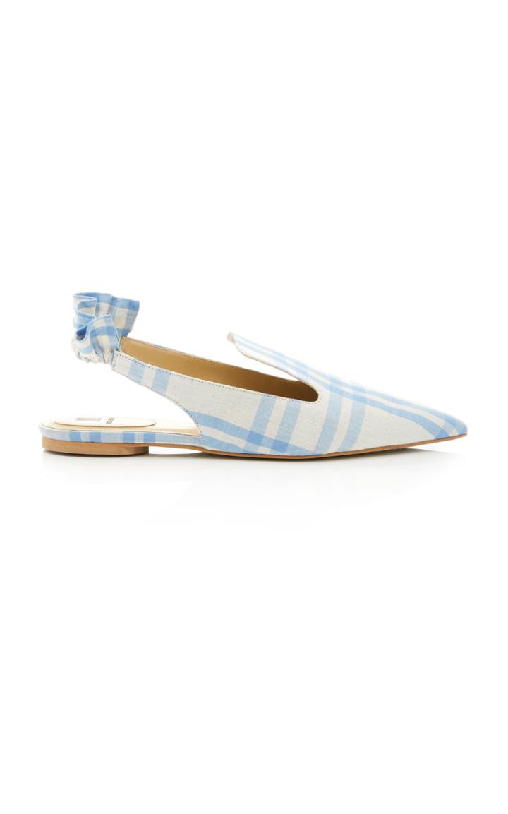 Rosie Assoulin Plaid Ruffle Flat