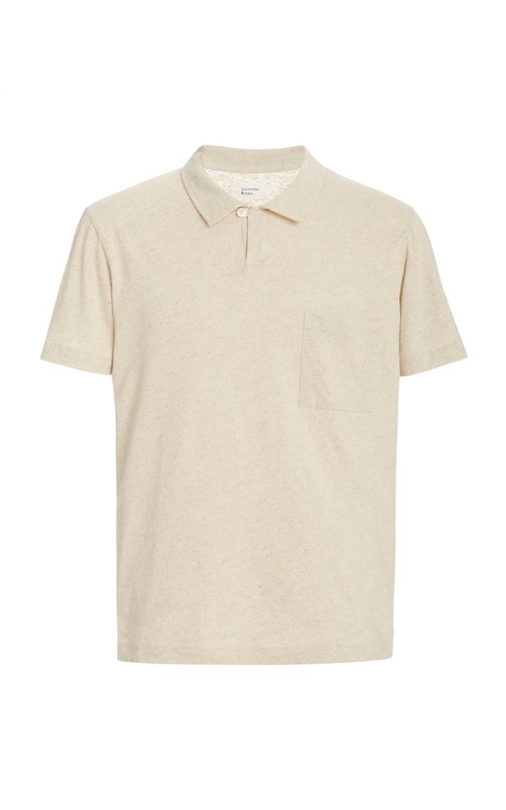 Universal Works Vacation Linen And Cotton Polo Shirt