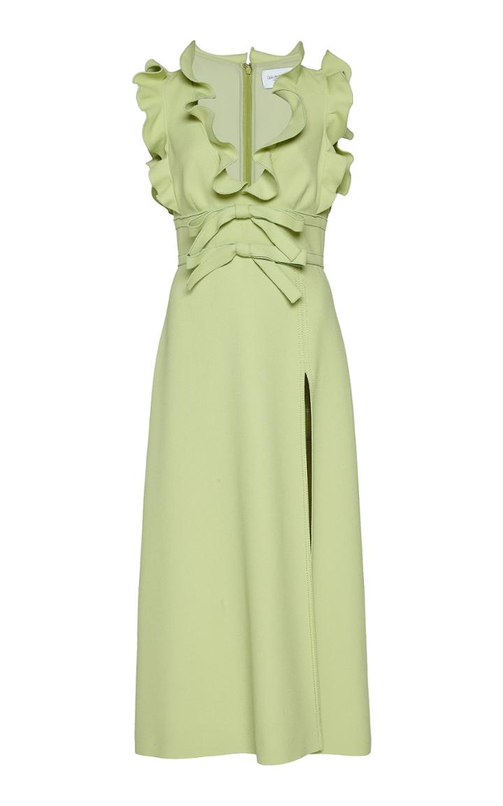 Moda Operandi Giambattista Valli Ruffled Crepe Midi Dress Size: 40