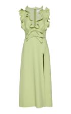 Moda Operandi Giambattista Valli Ruffled Crepe Midi Dress Size: 40