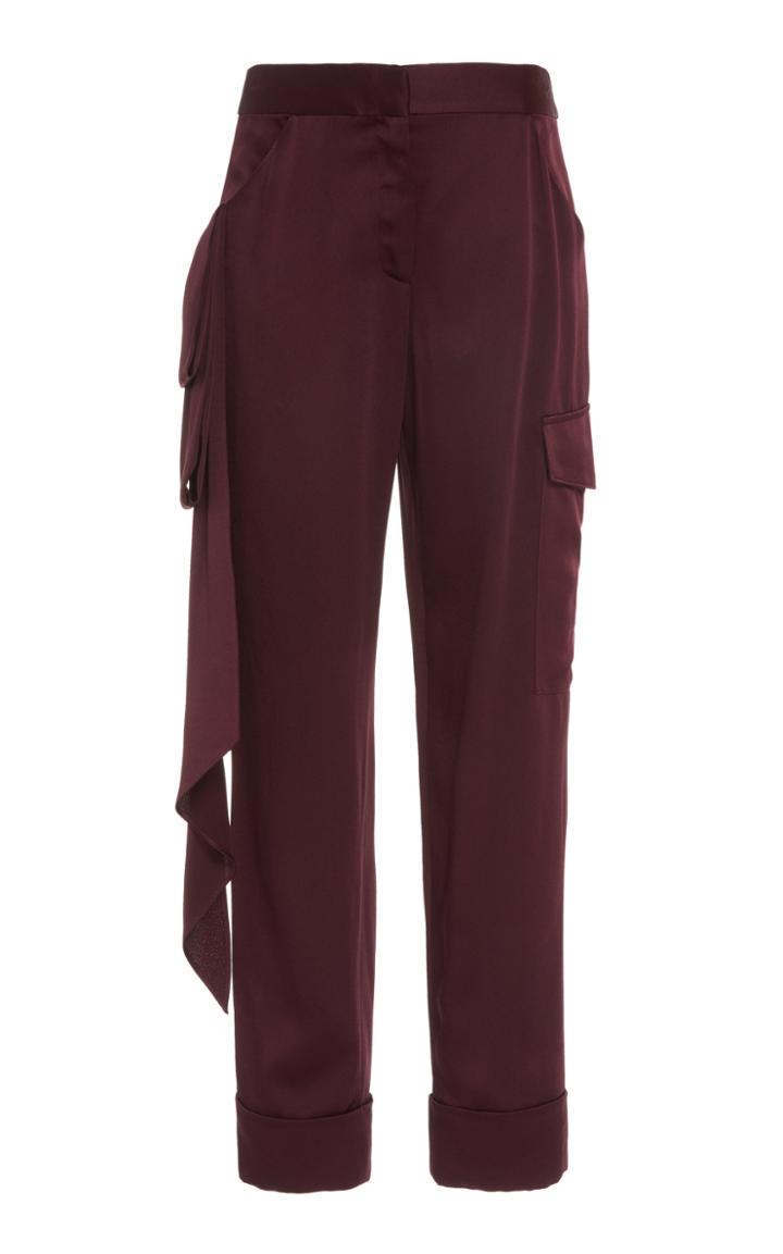 Hellessy Beaton Cropped Satin Crepe Pants