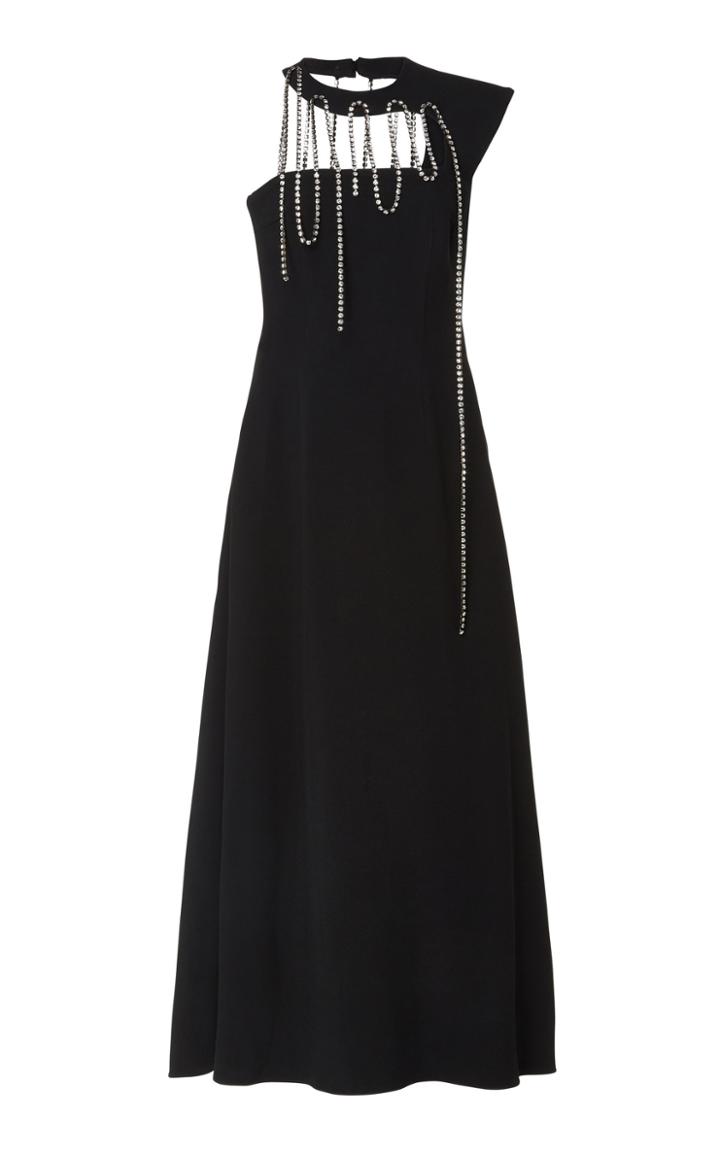 Christopher Kane Chain-embellished One-shoulder Crepe Gown