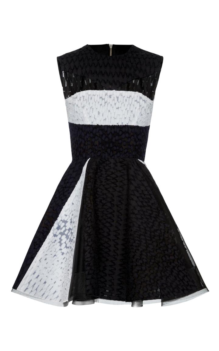 Alex Perry Connor Contrast Crew Mini Dress