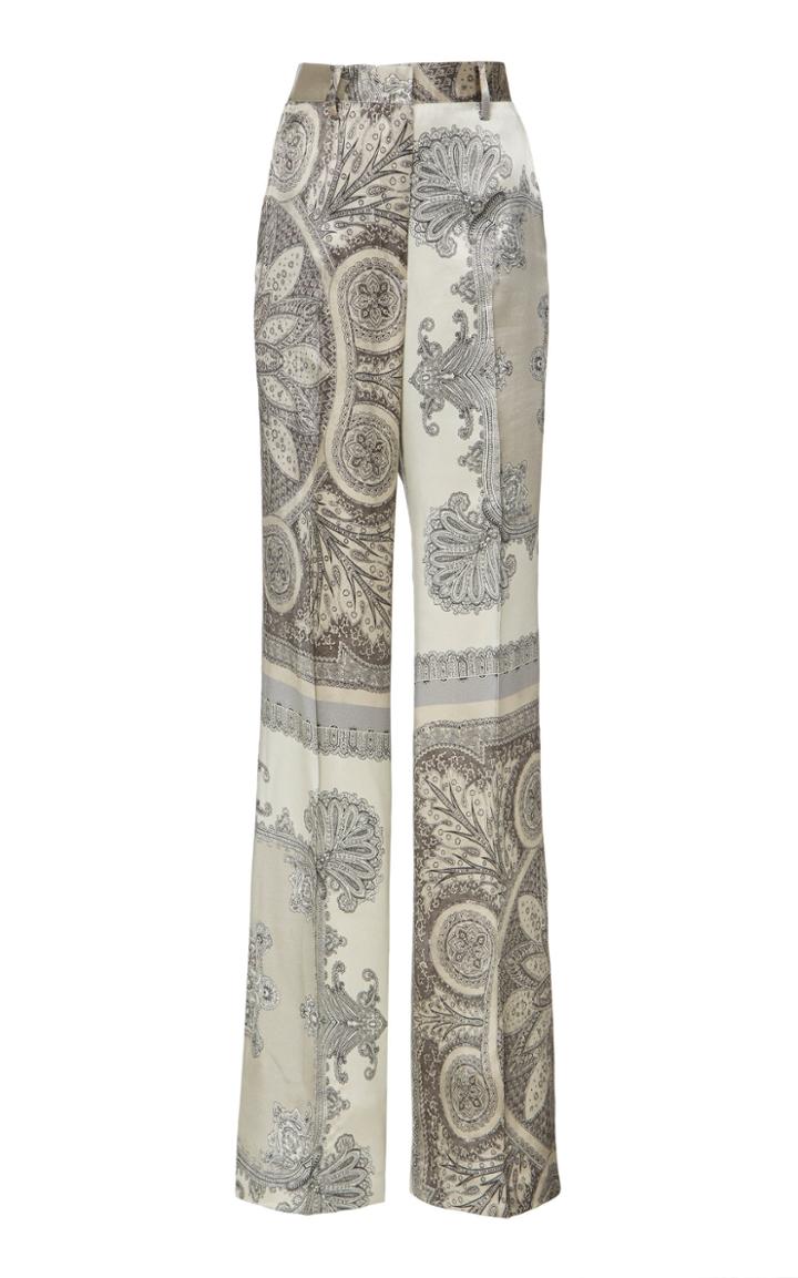 Etro Paisley Printed High-waisted Silk Pants