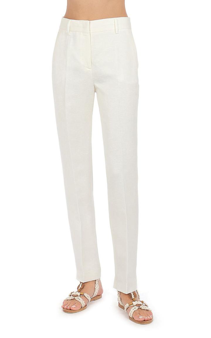 Moda Operandi Alberta Ferretti Linen-blend Straight-leg Pants