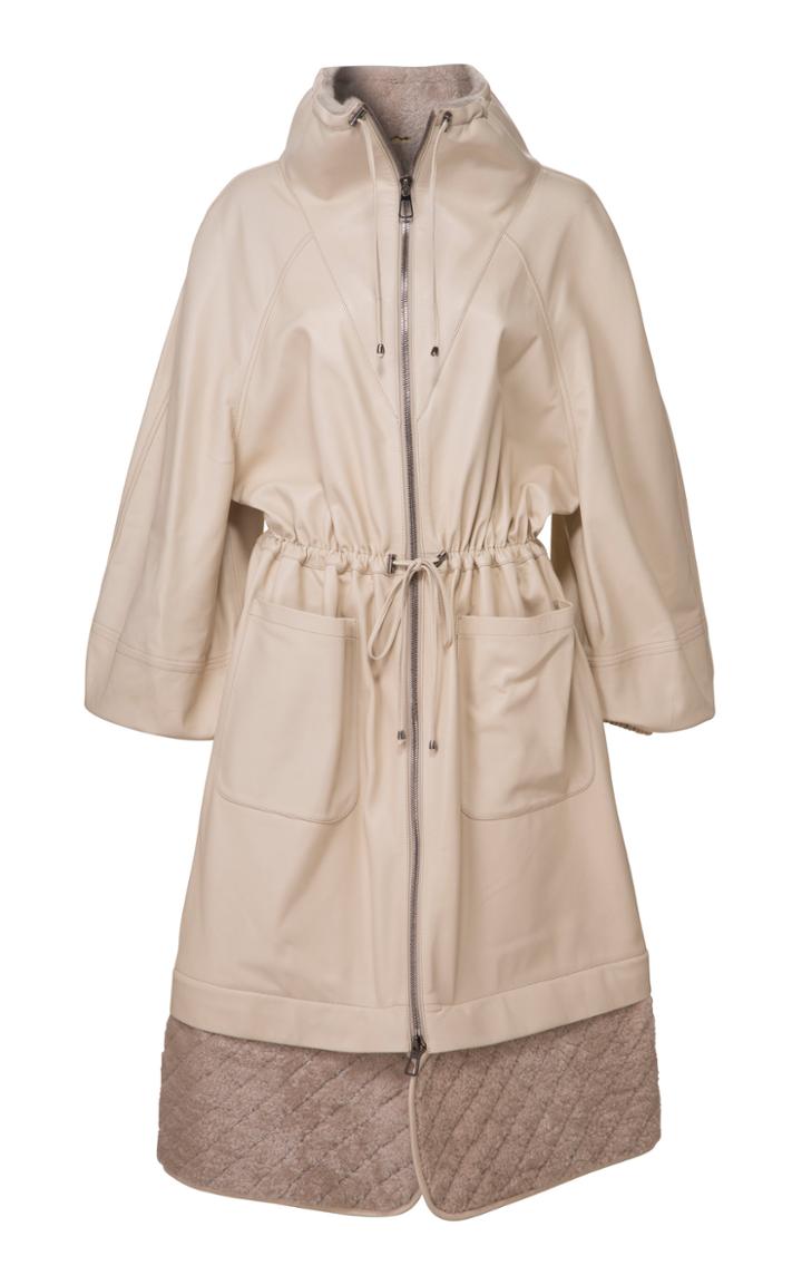 Moda Operandi Dodo Bar Or Piki Oversized Shearling-lined Leather Hooded Parka