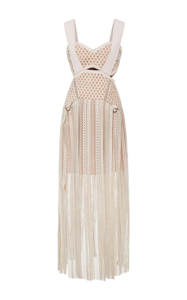 Self Portrait Avery Fringe Cutout Dress