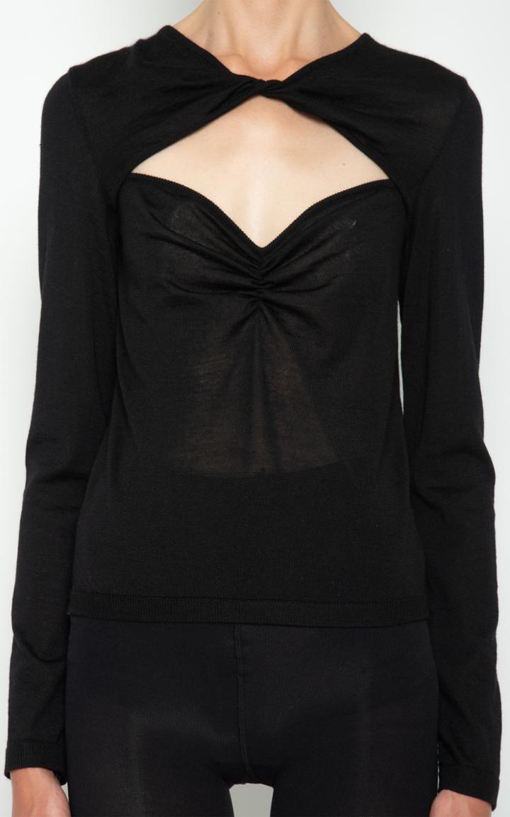 Moda Operandi Giambattista Valli Cashmere Silk Open Neckline Knit Top