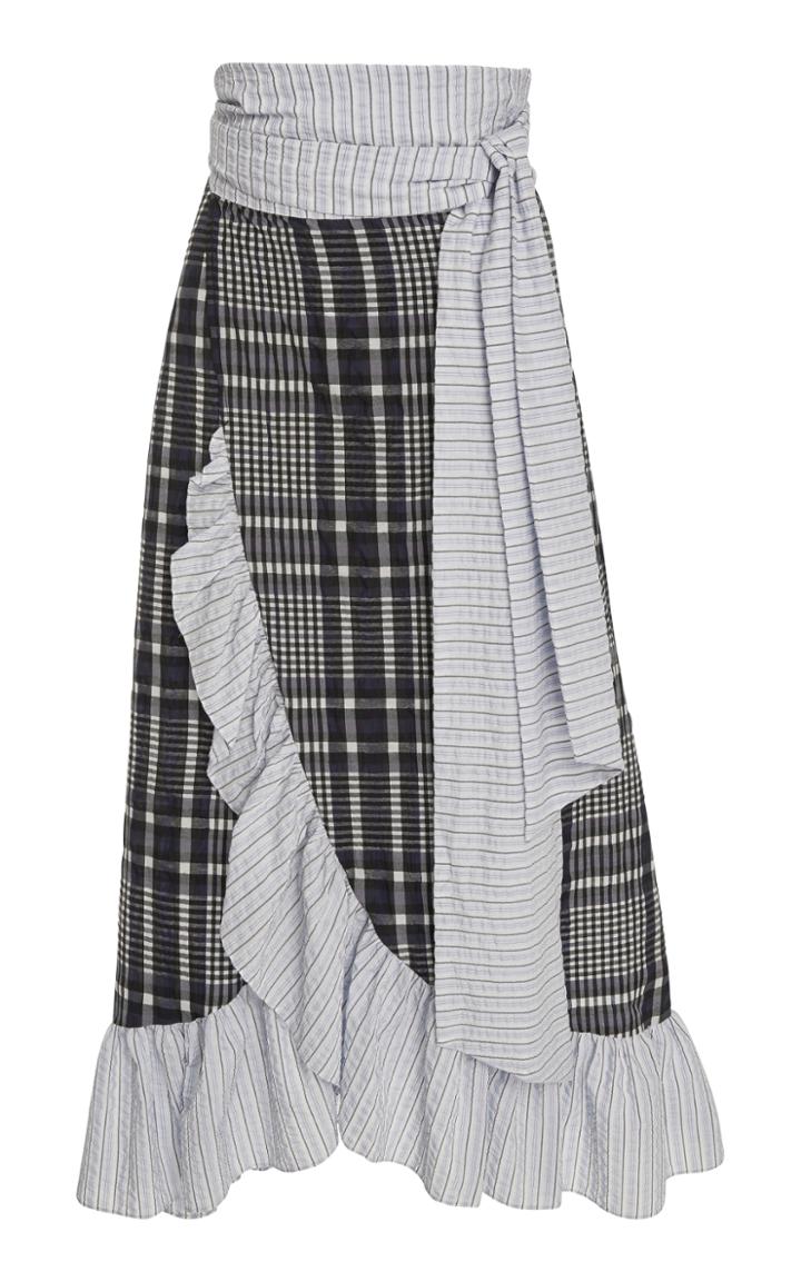 Ganni Charron Ruffled Cotton-blend Skirt