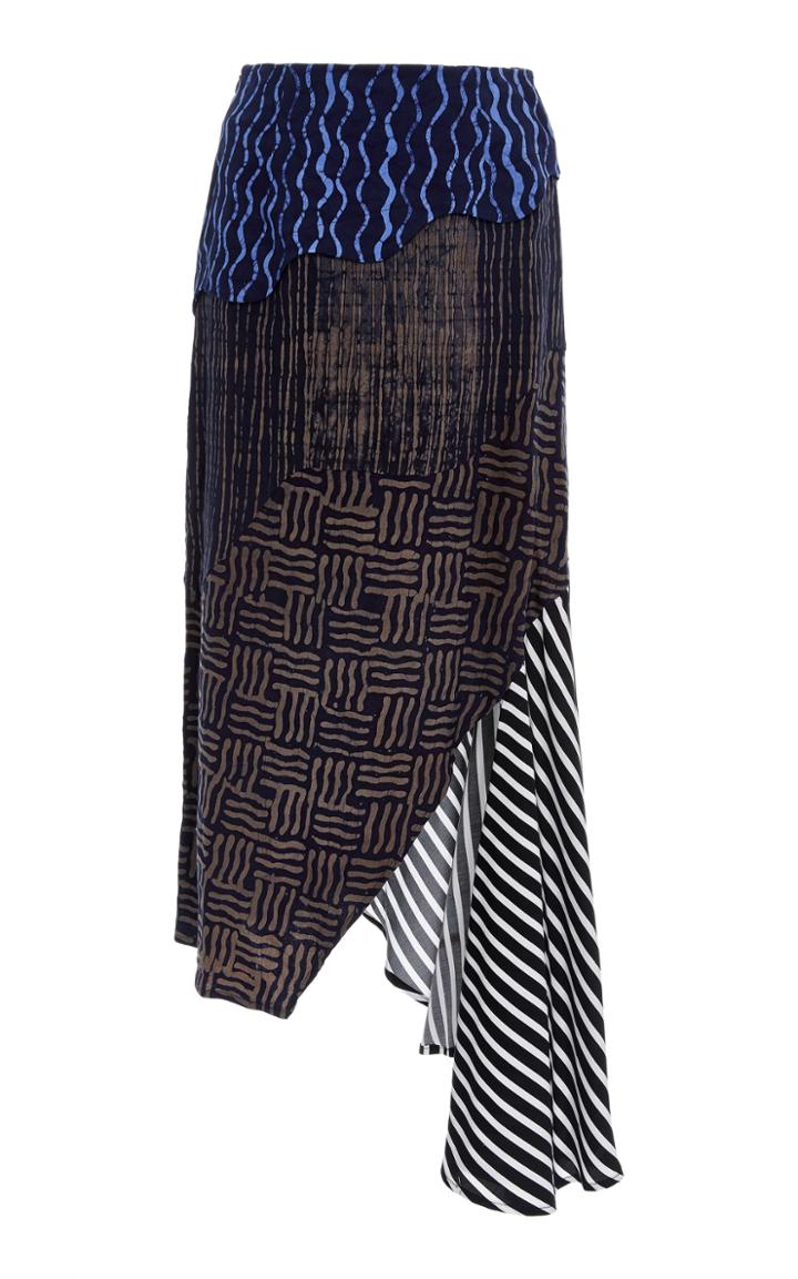 Maki Oh Adire Striped Asymmetrical Skirt