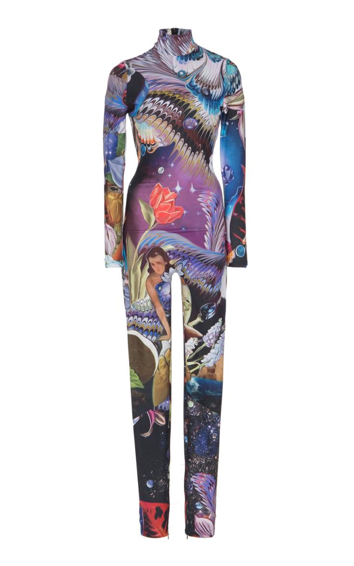 Mary Katrantzou Fantasy Printed Jersey Fitted Jumpsuit