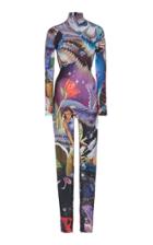 Mary Katrantzou Fantasy Printed Jersey Fitted Jumpsuit
