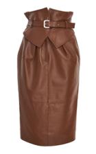 Alberta Ferretti High-rise Belted Leather Midi Skirt