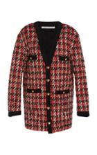 Alessandra Rich Matelass Pied De Poule Long Cardigan