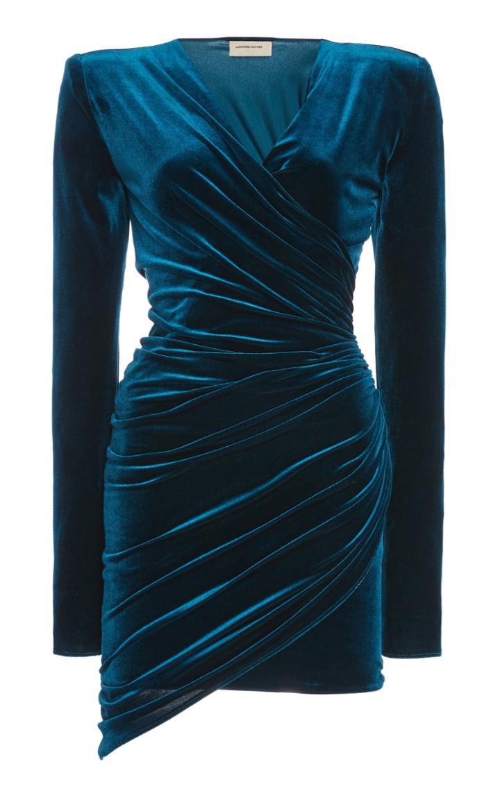 Alexandre Vauthier Asymmetric Hem Velvet Mini Dress