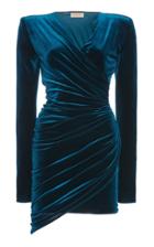 Alexandre Vauthier Asymmetric Hem Velvet Mini Dress