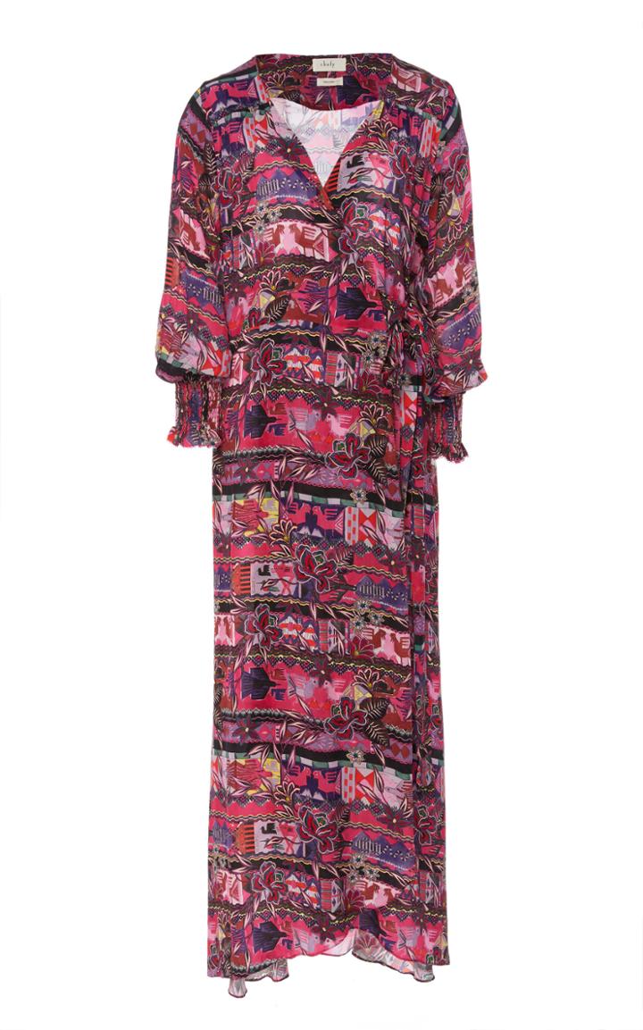 Chufy Cusco Printed Wrap-effect Broadcloth Maxi Dress