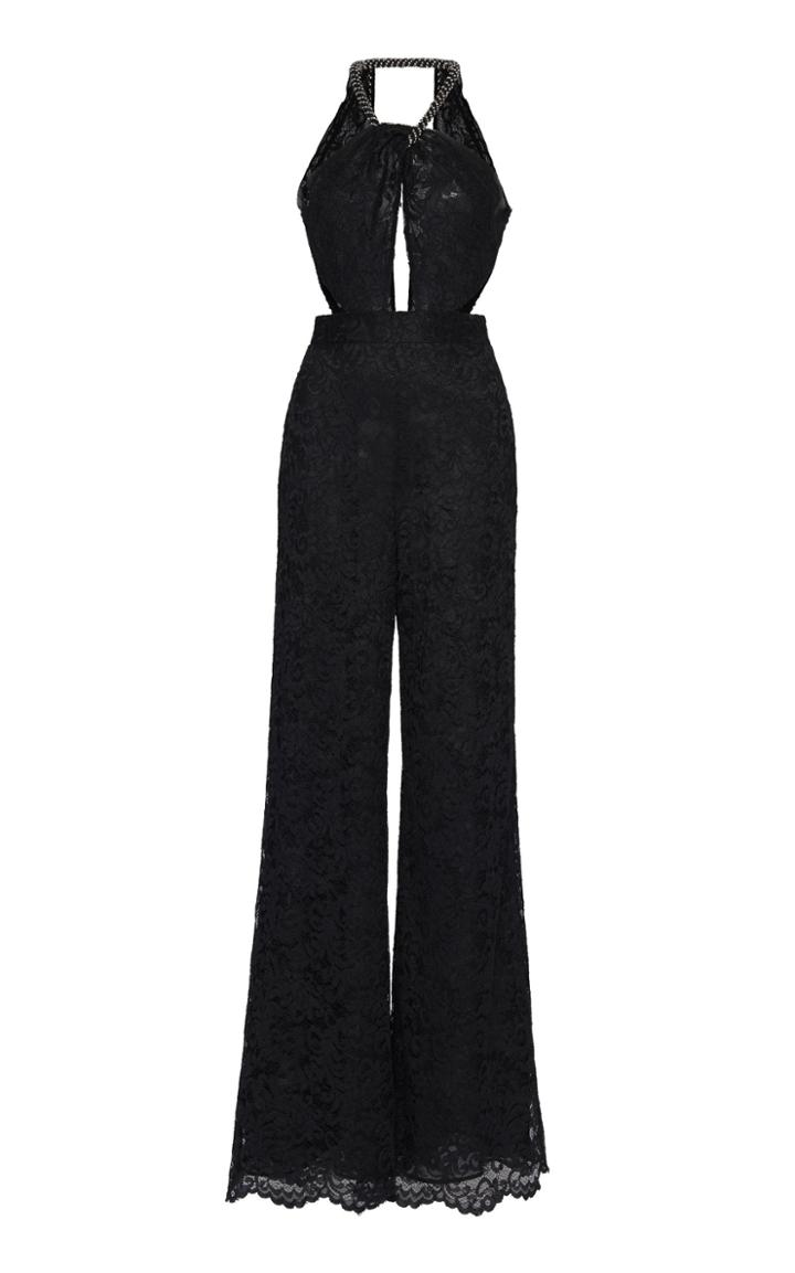 Moda Operandi Dundas Lace Cut-out Halter Jumpsuit Size: 36