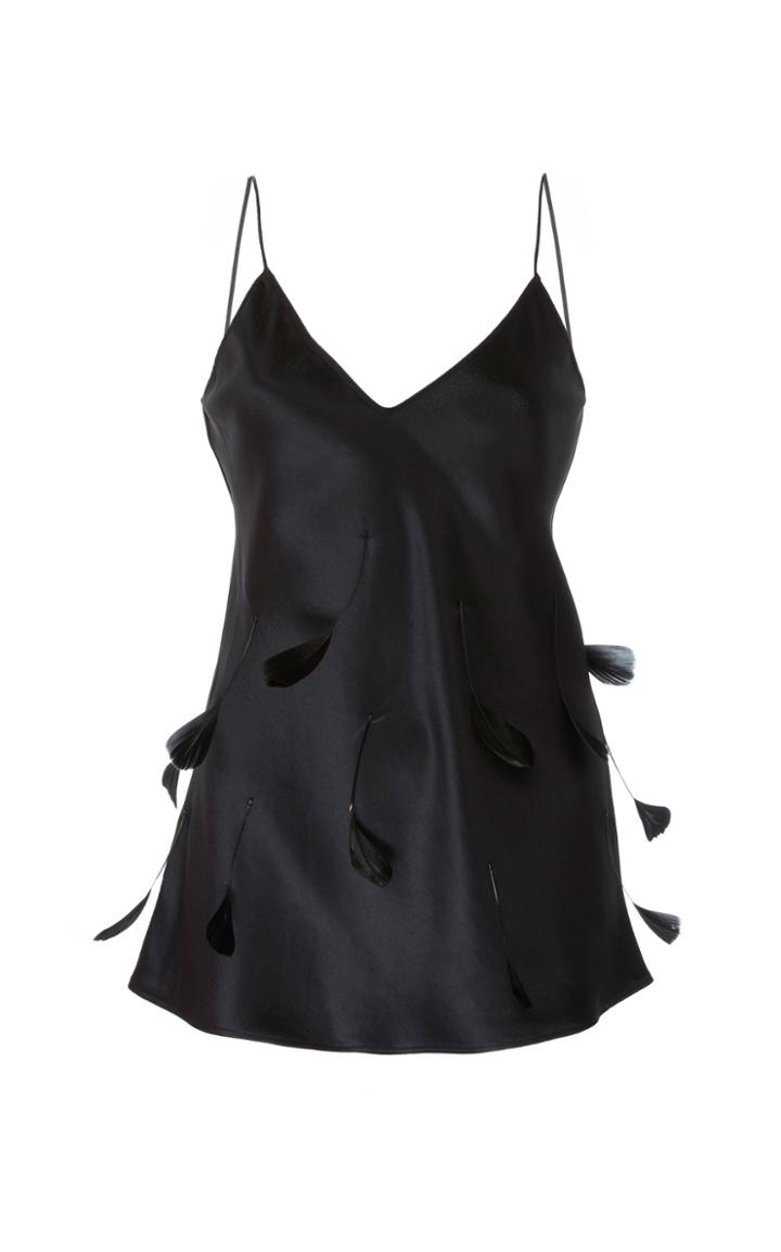 Huishan Zhang Cory Feather-trimmed Silk Camisole