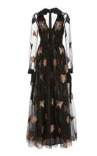 Elie Saab Embroidered V-neckline Dress