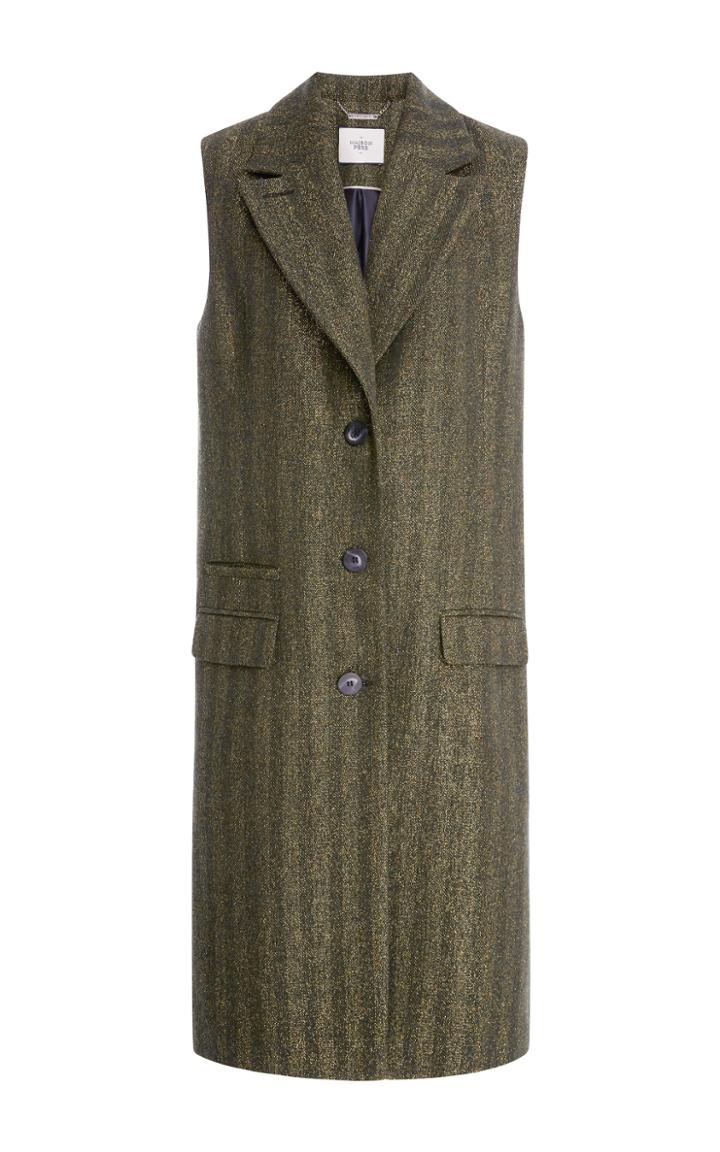 Maison Pre Herringbone Lurex Long Vest