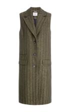 Maison Pre Herringbone Lurex Long Vest