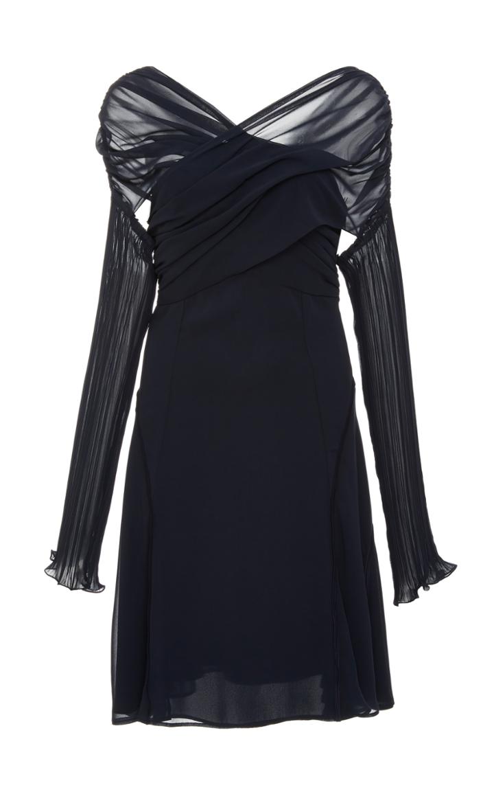 Adeam Pleated Wrap Panel Dress