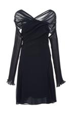 Adeam Pleated Wrap Panel Dress