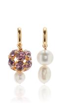 Timeless Pearly Gold-plated, Crystal And Pearl Hoop Earrings