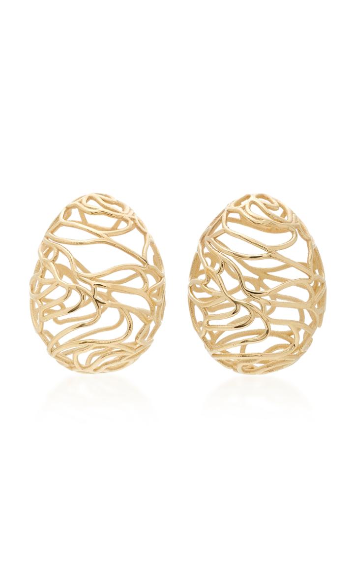 Sarah & Sebastian Large Scribble 9k Gold Earrings