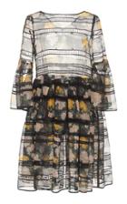 Rochas Silk Organza Dress With Au Jour Details