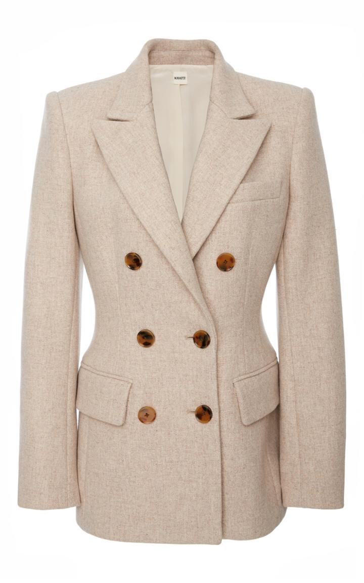 Khaite Darla Double Breasted Wool Jacket