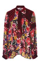 Anna Sui Jacquard And Crushed Velvet Top